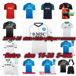 23 24 24 SSC Napoli Maradona Soccer Jerseys Christmas Halloween Maglietta da Calciatore Osimhen insigne 2024 Neapol Maglia Men Kids Kvaratskhelia Football Shirts