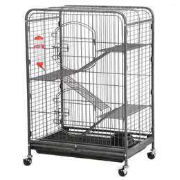 Kattbärare Metal Ferret och Small Animal Cage Black 37 ''