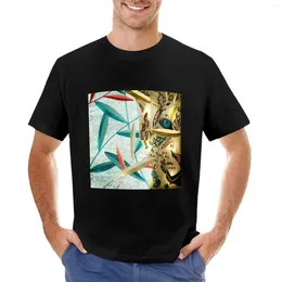 Herrtankstoppar gyllene leopard t-shirt kort ärm Mens vintage t skjortor