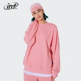 Men's Hoodies INFLATION Colorful Oversized Sweatshirts Unisex Solid Color French Terry Hip Hop Pullovers