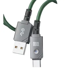 Высокоскоростной зарядный кабель из цинкового сплава, зарядный кабель типа C со светодиодной подсветкой, USB-кабель для быстрой зарядки, USB PD C, для смартфона Samsung