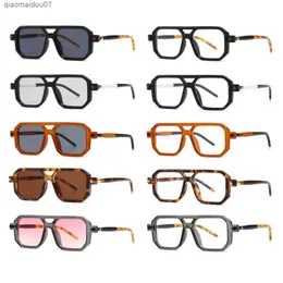 Sunglasses Square sunglasses suitable for men women blue light shading UV400 sunglasses luxury thick frame glasses driving glassesL2404