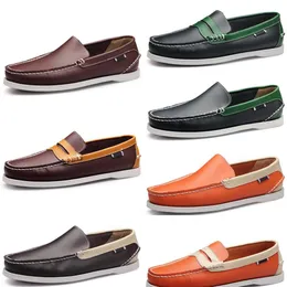 Stylet Erkek Ayakkabı Derisi İngiliz Siyah Beyaz Kahverengi Yeşil Sarı Kırmızı Moda Açık Dış Mekan Rahat Nefes Alabilir Spor Ayakkabıları 33