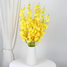 Dekorative Blumen, 97 cm, 5 Gabeln, tanzende Orchidee, Herz, künstliche Hochzeit, El-Dekoration, Seide, Zuhause