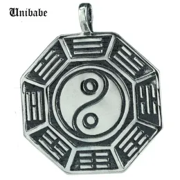 Pendants Pure Silver Original Sterling 925 Thai Silver Evil Tai Chi Gossip Pendant Couple Pendant Vintage Solid Silver Saint S925 Jewelry