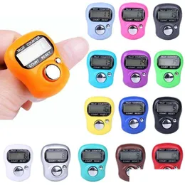 Counters Wholesale Digital Hand Tally Counte Lcd Electronic Finger Ring Knitting Row Counter Random Drop Delivery Office School Busine Dhpln