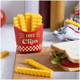 Bag Clips French Fries Sealing Clip Snack Food Refrigerator Sticker Magnetic Box Bread Storage Clamp Kitchen Supplies 230626 Drop De Dhzuu