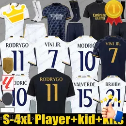 المشجعين لاعب 24 نسخة كرة القدم قمصان Vini Jr Bellingham Real Madrids Camavinga Tchouameni Vaerde Asensio Modric 23 23 Football Shirt Men Kids Kits 2023 2024 20 20 20