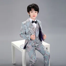 Dresses Boys' Dresses Children's Performance Clothes English Style Piano Tuxedo Dress Foreign Style Flower Children's Show Suit 110160