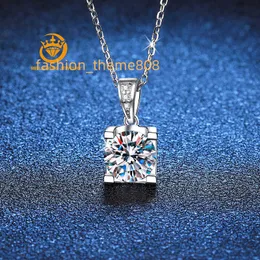 Factory Wholesale 0.5Carat 1Carat 2Carat Wedding Jewelry 925 Sterling Silver Simulated Diamond Moissanite Necklace For Women