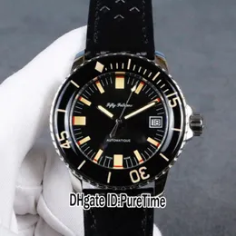 Nuovo Fifty Fathoms 50 Fathoms Barakuda 5008B-1130-B52A Miyota 8215 Orologio automatico da uomo Cassa in acciaio Quadrante nero Pelle di nylon Puretim228G