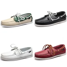 Gai Shoes Women Mens 캐주얼 가죽 소프트 밑창 검은 흰색 빨간색 오렌지색 블루 브라운 편안한 운동화 16 51427