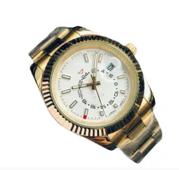Mens Automatic Mechanical Watch rostfritt stål Kalender Sky Dweller Classic Blue Dial Business Master Wristwatches Top Quality Clockes #H43