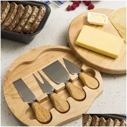 Other Dinnerware Factory Wholesale Products Stainless Steel Cheese Knife Set With Acacia Wood Drop Delivery Home Garden Kitchen, Dinin Dhpc1