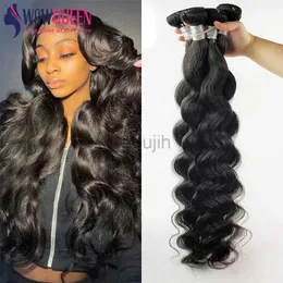 Synthetic Wigs Body Wave Bundles 28 30 32 34 36 Inches Remy Human Hair Weave Bundles Brazilian Hair For Women True To Length 3/4 PCS zln240222