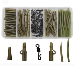 120 pezzi Accessori per attrezzatura da pesca alla carpa Accessori per carpe Attrezzatura per attrezzatura di sicurezza Clip per piombo Girevole rapido Kit manica antigroviglio3142429