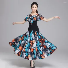 مرحلة ارتداء X073 Modern Dance Dress Conture Women's Latin Conture National National Waltz Ballroom Dancing Suit Performance