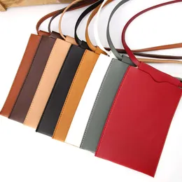أزياء Womens Mobile Phone Wallet Bag Pu Leather Messenger Solid Color Mini Mini Mobile Bag Bag Bag Bage