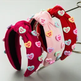 Moda coração amor faixas de cabelo largas vermelho rosa colorido esponja atada headbands presente de aniversário acessórios para o cabelo