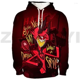 Hoodies masculinos anime hazbin hoodie tendência 3d el agasalho masculino roupas oversized pullovers casual moletom feminino lounge wear streetwear