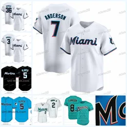 7 Tim Anderson Marlins 2024 Trikot Luis Arraez Bryan De La Cruz Jazz Chisholm Jr. Vidal Brujan Jake Burger Josh Bell Jacob Amaya Nick Fortes Tanner Scott Max Meyer Miamis