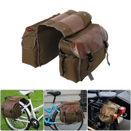 bicycle Large Capacity Saddle Bag Motorcycle Riding Travel Canvas Waterproof Panniers Box Side Tools Bag Pouch for Motorbike 240219