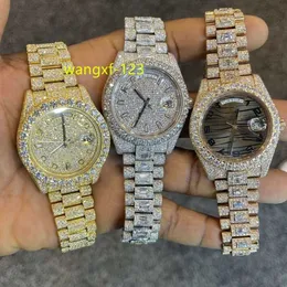 Relógio masculino Hip Hop VVS Moissanite Bussdown Iced Out da marca Relógio com configuração de favo de mel