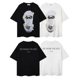 2024 Paris Ins Designer Men Men Thirts ih nom uh nit letter masked men print disual short serven men women 100 ٪ cotton rose tirt size s-xl size