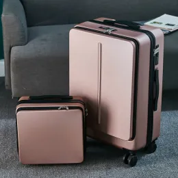 Luggage NEW 20/24 inch Rolling Luggage with Laptop Bag Business Travel Suitcase Case Men Universal Wheel Trolley PC Box Trolley Luggage