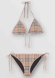 Costumi da bagno bikini firmati Costumi da bagno da donna Costumi da bagno estivi Stripe Thread Head Check Pattern Set Moda Abiti comodi Bikini Childrs15