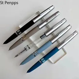 ST PENPPS 601 Vacumatic Fountain Pen Piston Type Ink Effine Nib Silver Cap Stationery Office Supplies Writing 240219