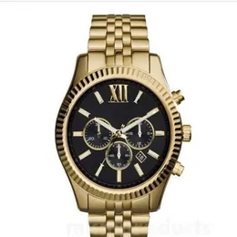 Lexington Chronograph Gold-Tone Dial Black Mens Watch M8280 M8281 M8286 M8313 M8319 M8320 M8405 Original Box بالكامل و Ret314q