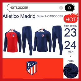 2023-2024 Atleticos Madrids Tracksuit 축구 트레이닝 슈트 키트 23/24 Griezmann 남자와 어린이 축구 트랙 슈트 스포츠웨어 Chandal futbol Surgetement