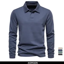 AIOPESON Polo Ricamata per Uomo Moda Collo Gira Imbottiture Colletto Mens Casual Polo Sociale Camicia da Golf di Lusso 240219