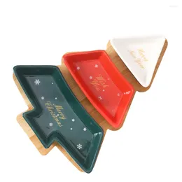 Set di stoviglie Piatto per snack in ceramica per albero di Natale Piatto per frutta di Natale Vassoi per frutta secca Piatti a forma di dessert