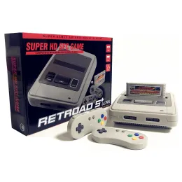 Konsolen 16BITS Super Game Console für SFC/SNES PALNTSC Original-Cartridge-Hardware Große Größe Zwei Controller RETROAD SFC52HD Graues Gehäuse