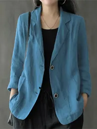 Eleganckie solidne kobiety Kobiety jesienne płaszcze Zanzea Casual Long Rleeve Single Button Coats Kobietowe klapy warstwy ponadwymiarowe 240219
