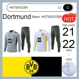21 22 Kids and Man Borussia Dortmund Tracksuit Jacket Sets Sets REUS Bellingham Training Suit مجموعة كرة القدم على قيد الحياة 21/22 ملابس رياضية للرجال