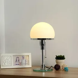 Bauhaus Glass Table Lamp Nordic Desk Night Night Light with E27 LED BULB AU EU UK US USプラグ85-265Vベッドルームリビングルームホテルスタディ