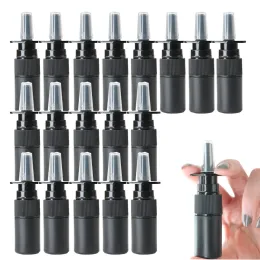 잠금 48pcs 5ml 검은 빈 플라스틱 비강 스프레이 병 펌프 스프레이 코 스프레이 병 휴대용 리필 가능한 병입 포장 포장