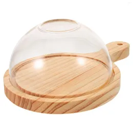 Dinnerware Sets Kitchen Cover Serving Glass Dinner Table Transparent Dome Dining Smoking Dessert