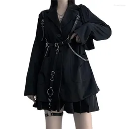 Pasy goth punkowy czarny łańcuch Kobiety harajuku moda technologicznie gorset z paskiem pu skórzane serce zabytkowe pasmo ciśnienia 227U