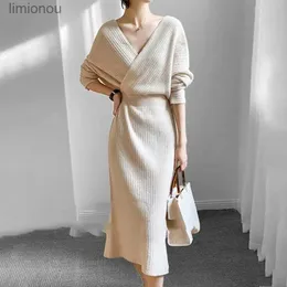 Urban Sexy Dresses Knitted Long Clothes Robe V Neck Solid Dresses for Women Sexy Daring Maxi Bodycon Evening Woman Dress Designer Outfits Crochet 240223