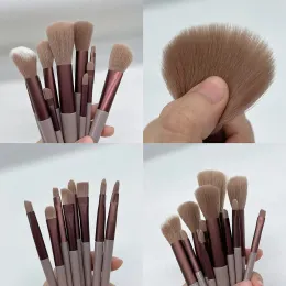 13 pçs pincéis de maquiagem conjunto sombra de olho fundação feminino escova cosmética sombra blush beleza macio compõem ferramentas saco