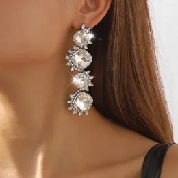 Dangle Earrings Brand Design Rhinestone For Women Fashion Jewelry Exaggerated Evening Dress Statement Accessories