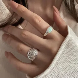 Küme halkaları kabuk opal taş manşet için kadınlar için kız 2024 trend moda vintage mücevher bayanlar hediye partisi anillos mujer