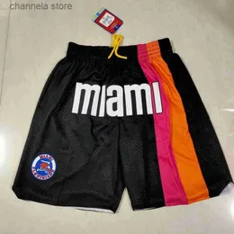 Shorts masculinos MiamiHeatmen Throwback Basketball Shorts pocketUDG0 T240223