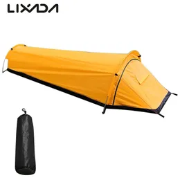 Camping Single Person Tent Ultralight Compact Outdoor Sleeping Bag Larger Space Waterproof Cover for Hiking 240220
