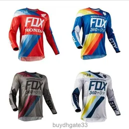 T-shirt da uomo VQDL Nuova tuta da ciclismo estiva Fox T-shirt lunga da uomo per moto da fondo da corsa