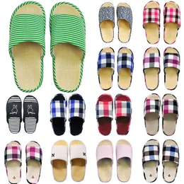 Slippers Sandals Leather Slide Sandal Slipper White Black Green Purple Lattice Red Chunky Heels Flat Heel Flip Flops for Women Striped Beach Causal Size 36-42 sport